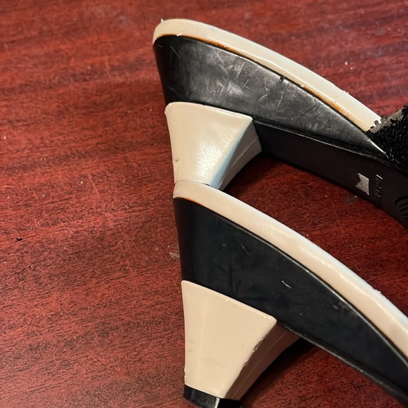 TAS ITALY sequin leather open toe Bowed kitten heel - Picture 8 of 8